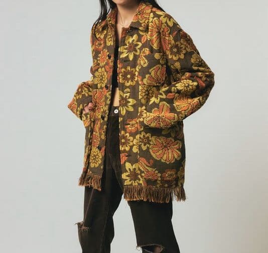 INSCRIRE アンスクリア フラワー パイル ワーク ジャケット 38