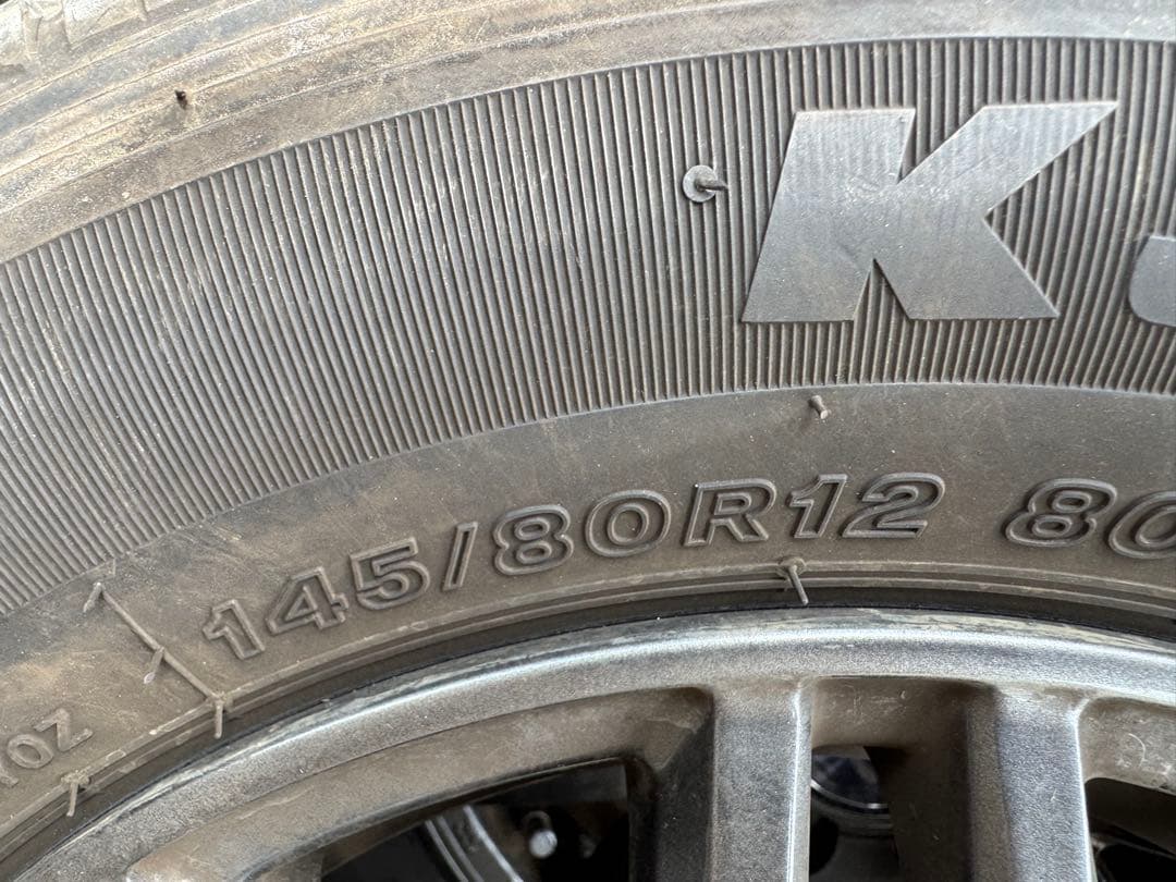 送料込み　軽バン　軽トラック用ホイール　145/80R12 4本セット