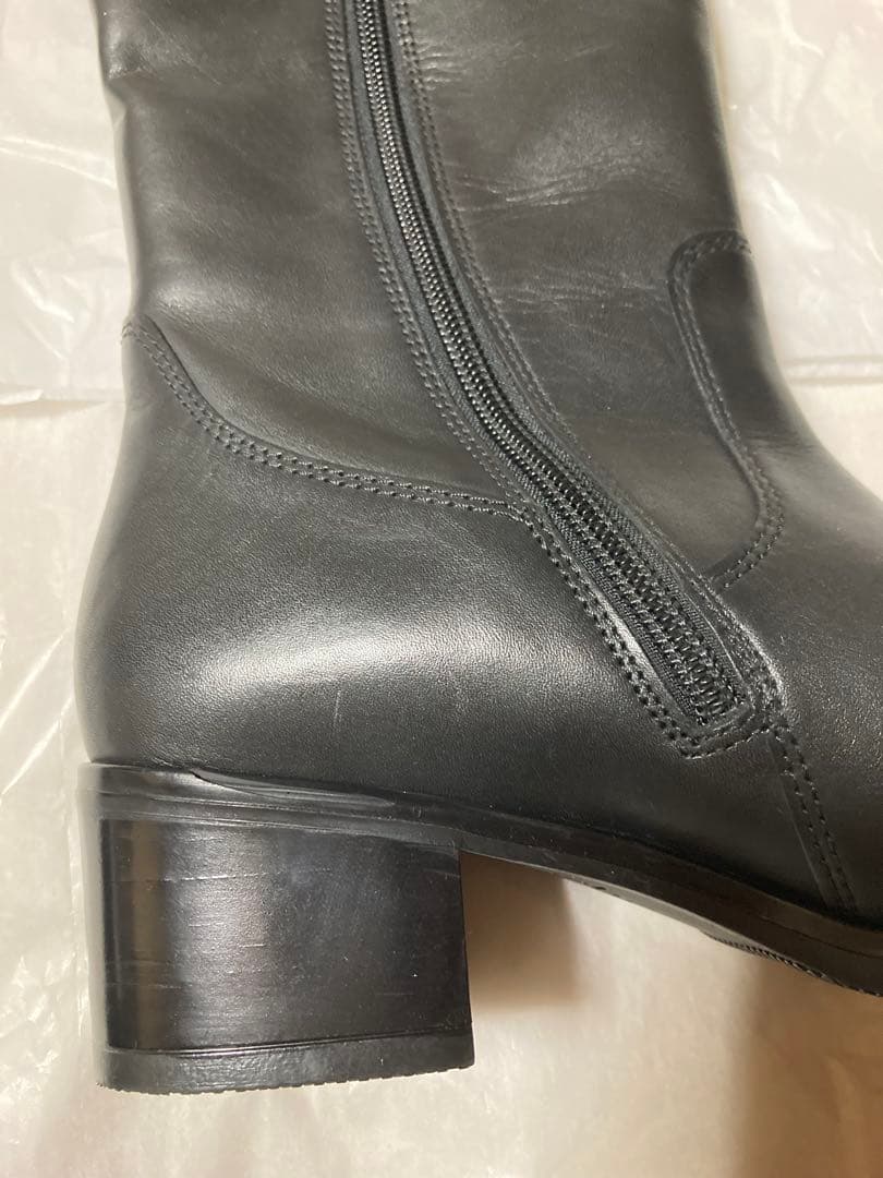 大特価❗️【新品】Gabor　ガボール　上質　レザーブーツ　黒ロングブーツ　靴