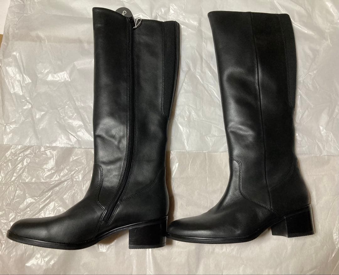 大特価❗️【新品】Gabor　ガボール　上質　レザーブーツ　黒ロングブーツ　靴