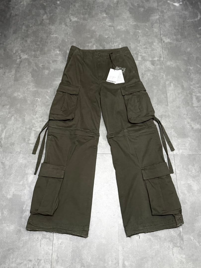【GRANCY】カーゴパンツ　ZipDesign CargoPants カーキ