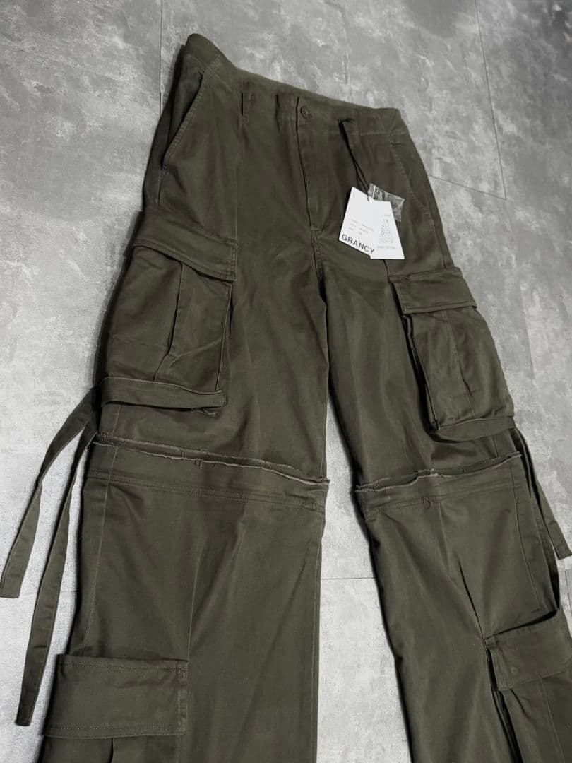 【GRANCY】カーゴパンツ　ZipDesign CargoPants カーキ