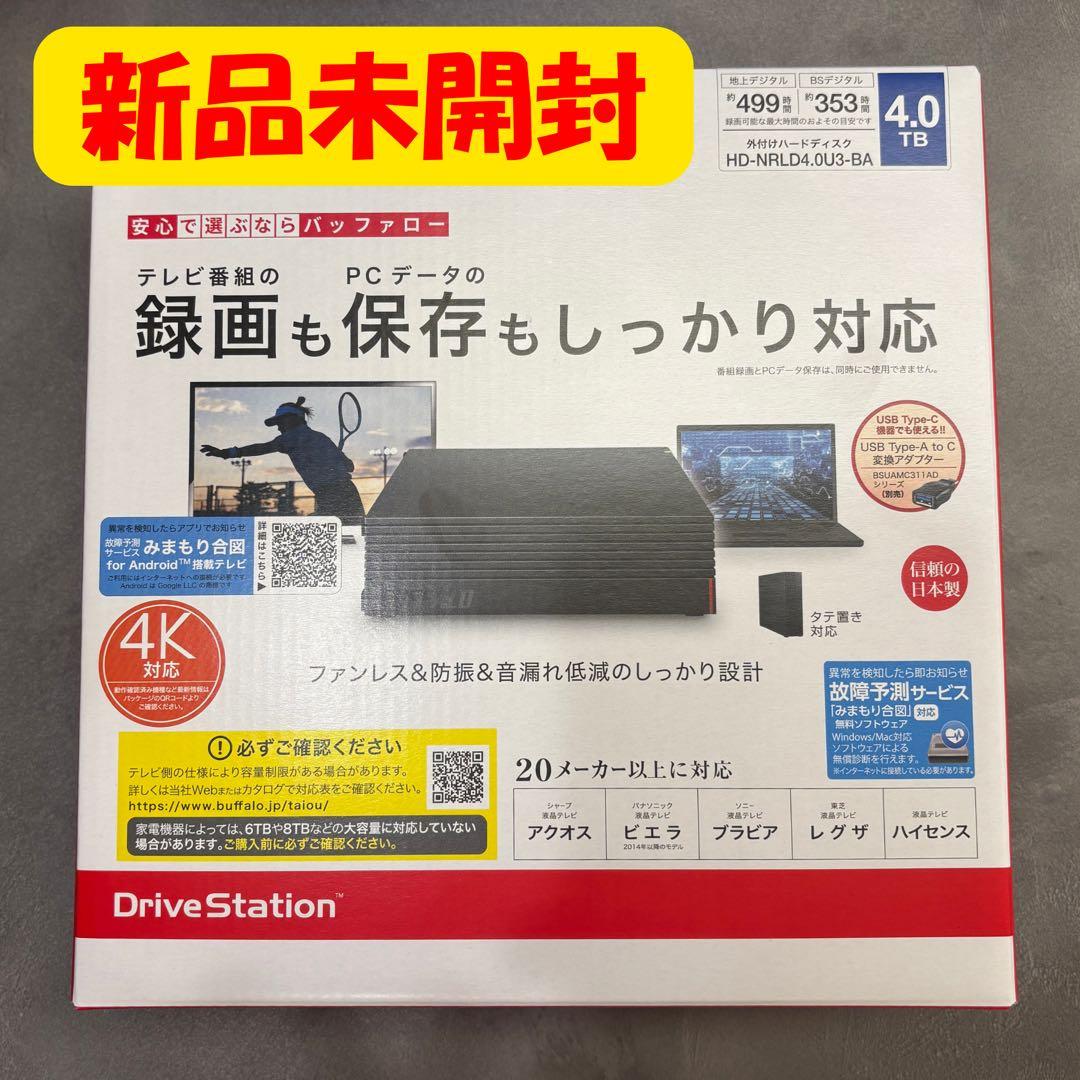 BUFFALO 外付けHDD 4TB HD-NRLD4.0U3-BA