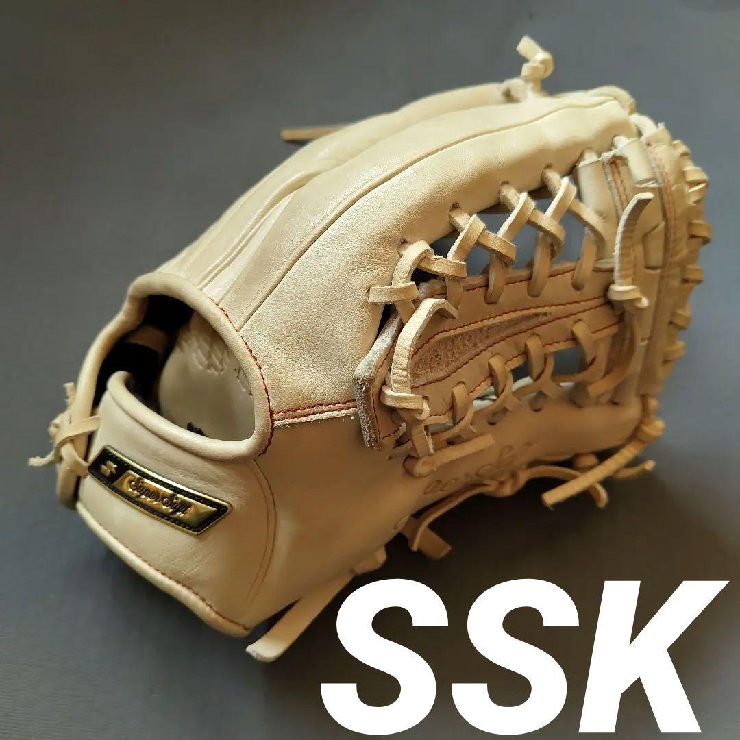 SSK 軟式 グローブ 外野用 型付け済み 小指2本 キャメル 高校野球対応