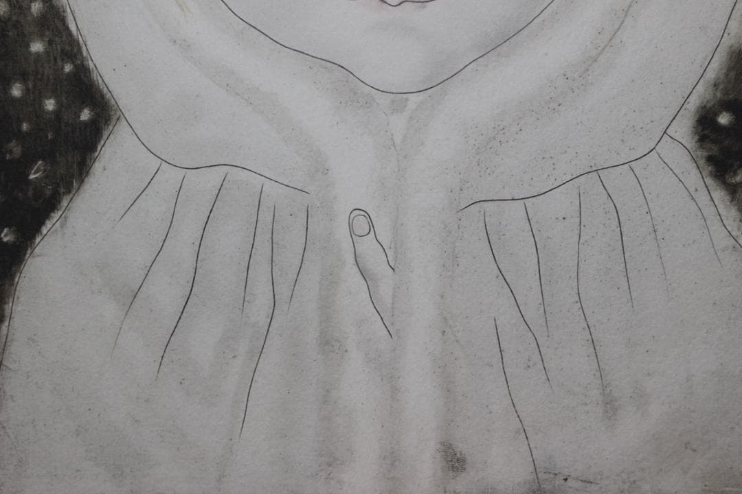 藤田嗣治 エスタンプリトグラフ「白い頭巾の少女」販売証明書付き 8/75