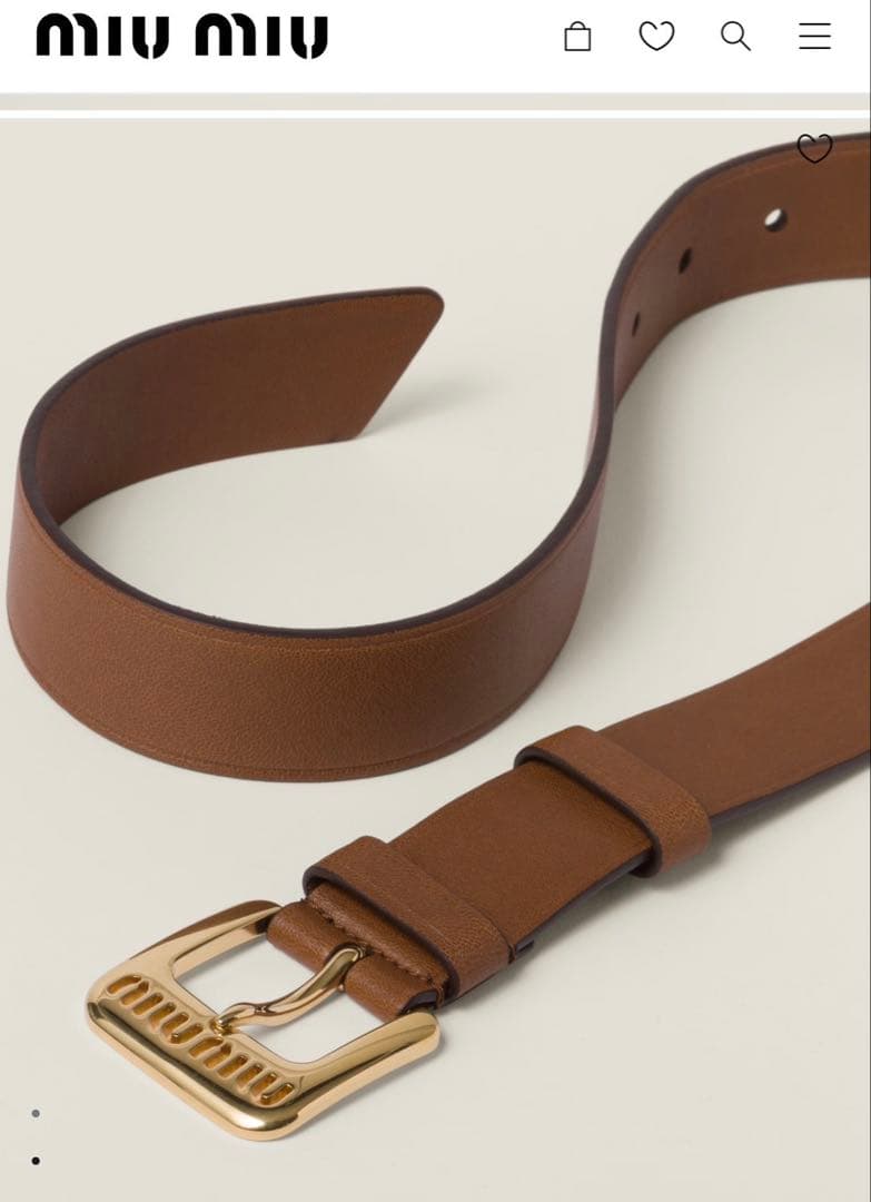 miu miu ミュウミュウ ナッパレザー ベルト ブラウン