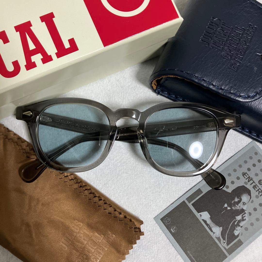 極美品ジュリアスタートオプティカルARグレークリスタルⅡ48□22ネイビー25%