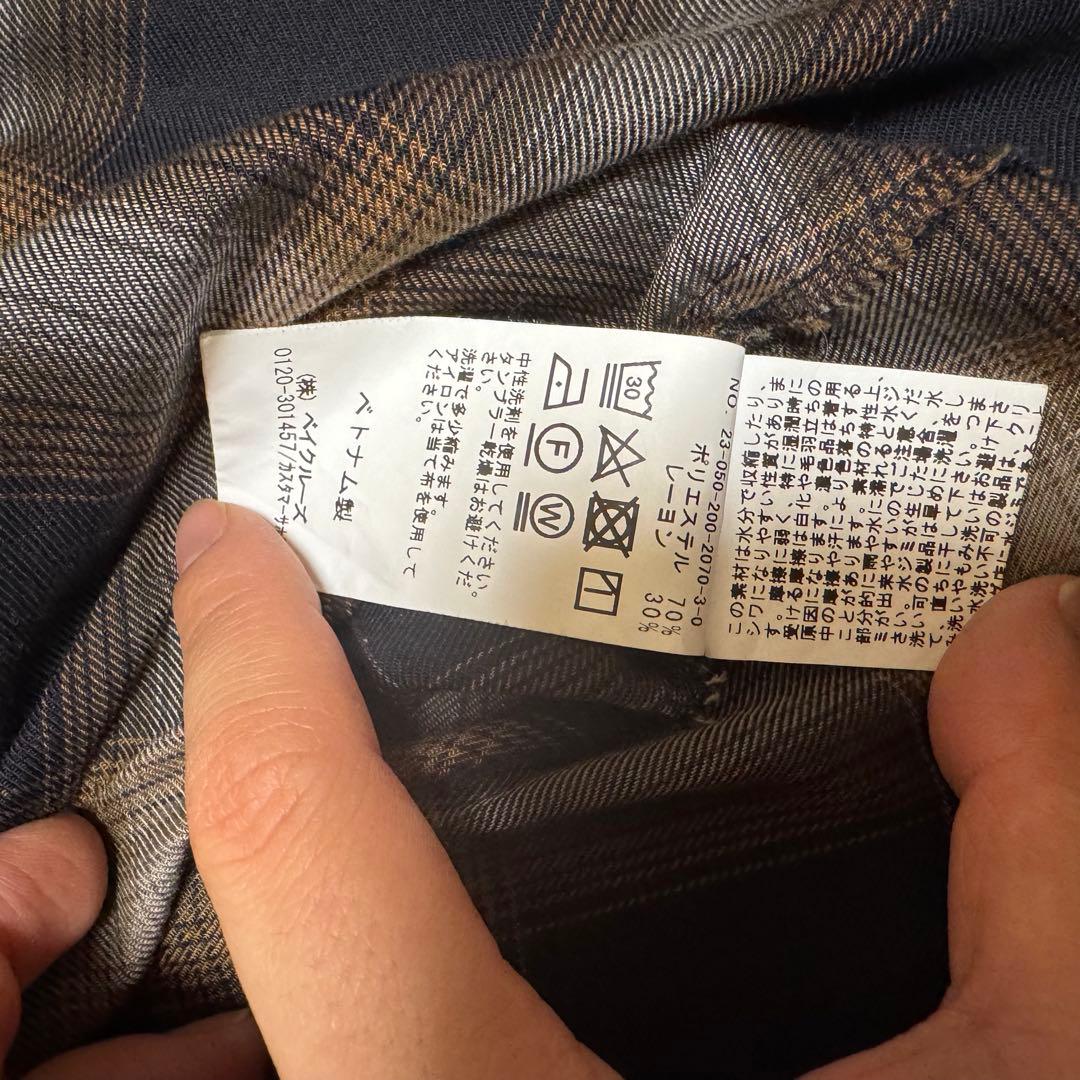 spick and span TRツイルチェックシャツ　ブラック