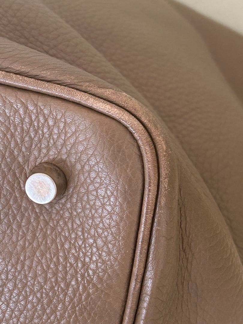 シセイ　メンズレザー トートバッグ　ベージュ