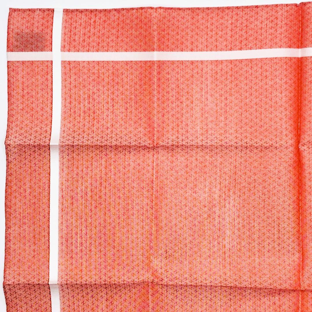 未使用 HERMES エルメス ハンカチ H柄 オレンジ系 45x45cm