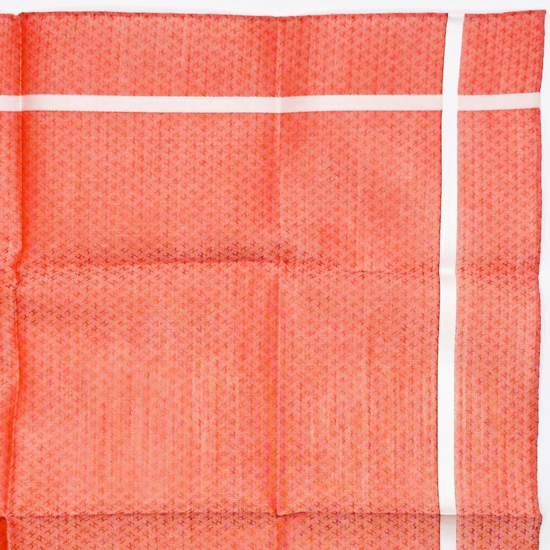 未使用 HERMES エルメス ハンカチ H柄 オレンジ系 45x45cm