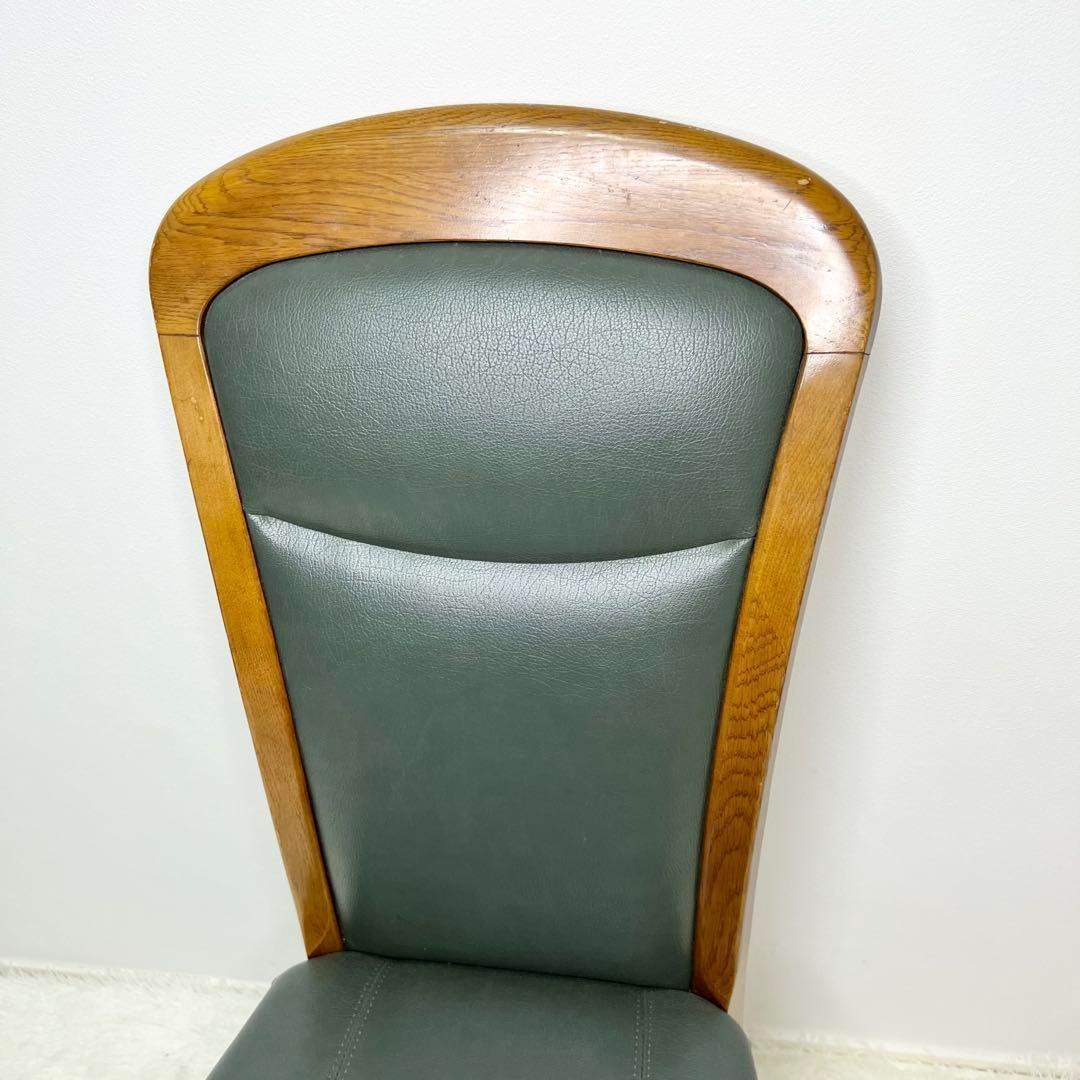 maruni マルニ木工 ダイニングチェア レザー 木製 イス グリーン　1