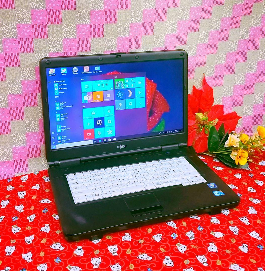 極上品！大人気！2世代Corei5！富士通ノートパソコン！新Win10！動画編集