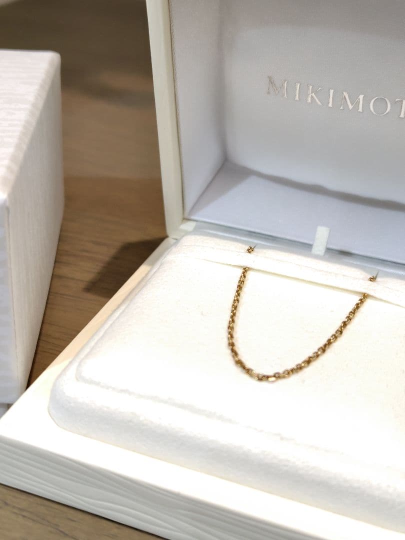 木谷貴金属 K18YG 小豆幅1.4mm 60cm スライドネックレス