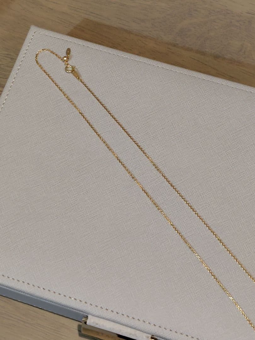 木谷貴金属 K18YG 小豆幅1.4mm 60cm スライドネックレス