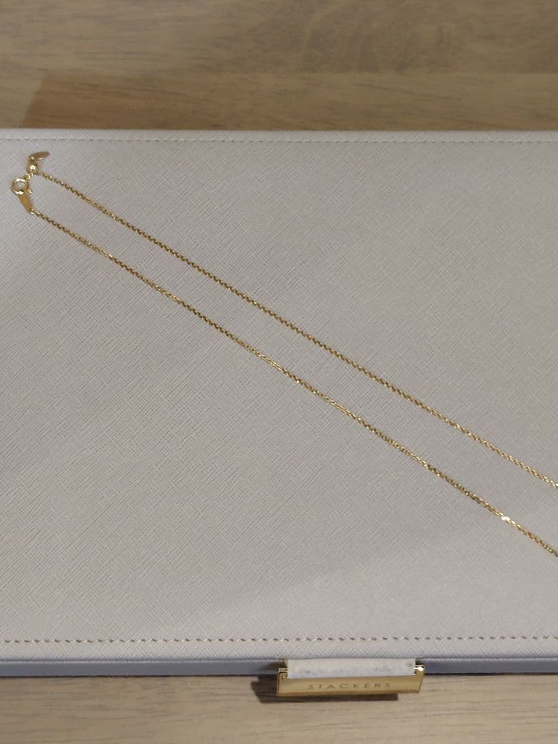 木谷貴金属 K18YG 小豆幅1.4mm 60cm スライドネックレス