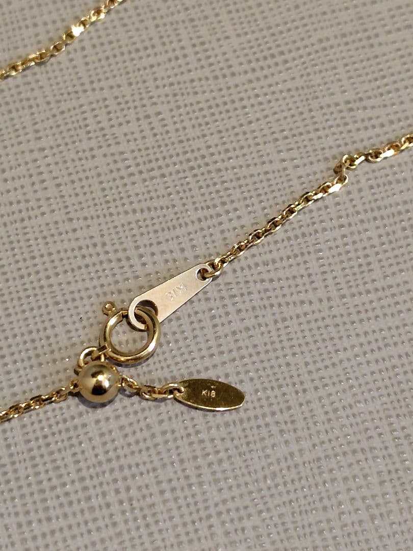 木谷貴金属 K18YG 小豆幅1.4mm 60cm スライドネックレス