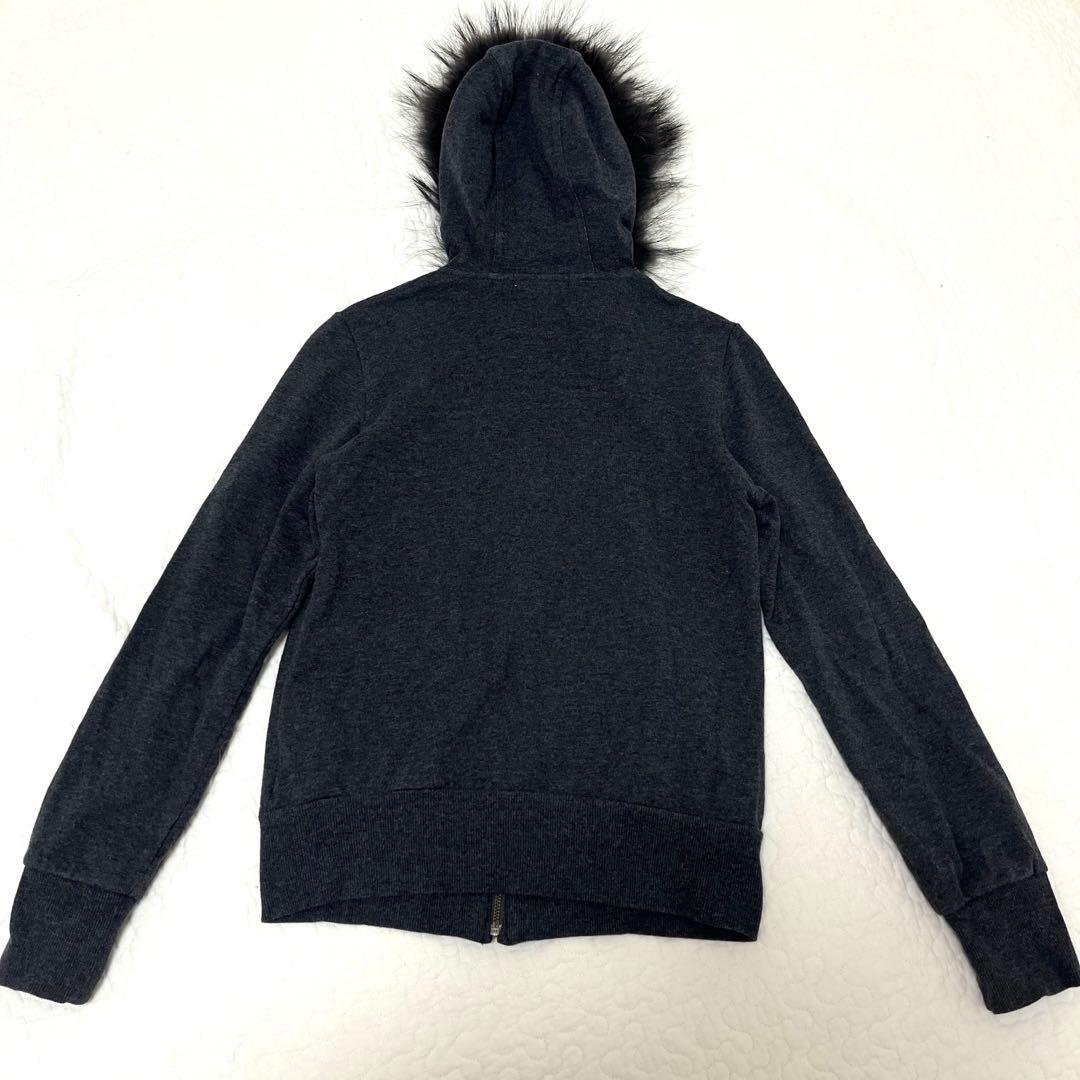 希少 美品バーバリーブルーレーベル パーカー ファー付 ノバチェック 38