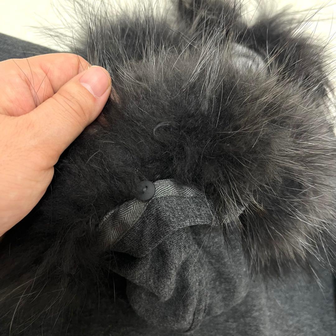 希少 美品バーバリーブルーレーベル パーカー ファー付 ノバチェック 38