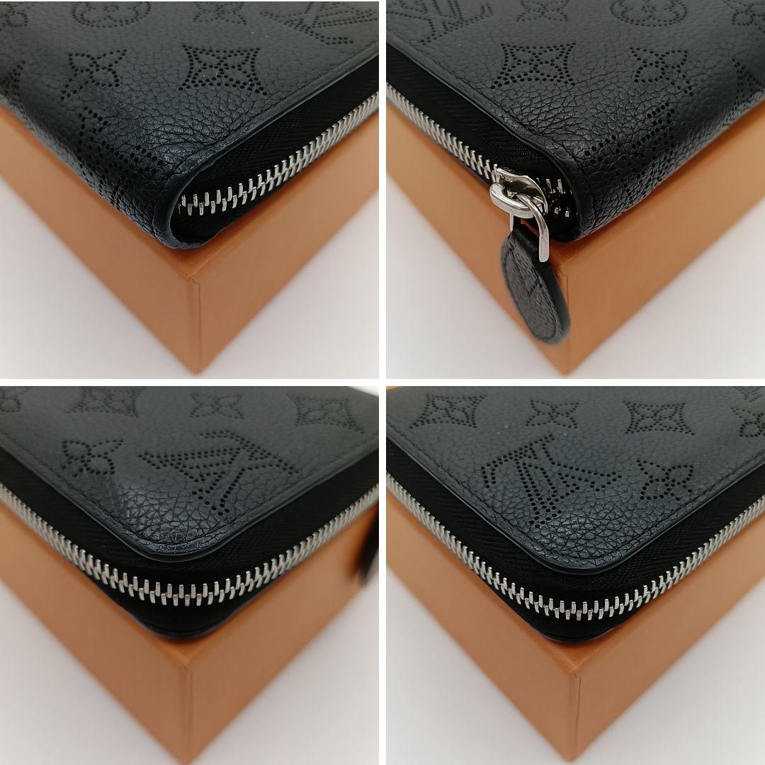 ルイヴィトン　 モノグラム マヒナ　ジッピーウォレット　ブラック