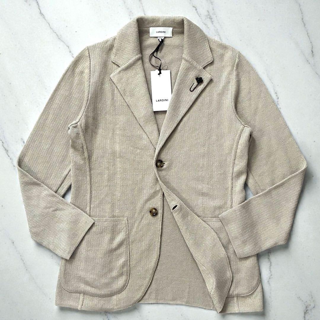 新品未使用 LARDINI 最高級ニットテーラードジャケット 麻綿 現行モデル