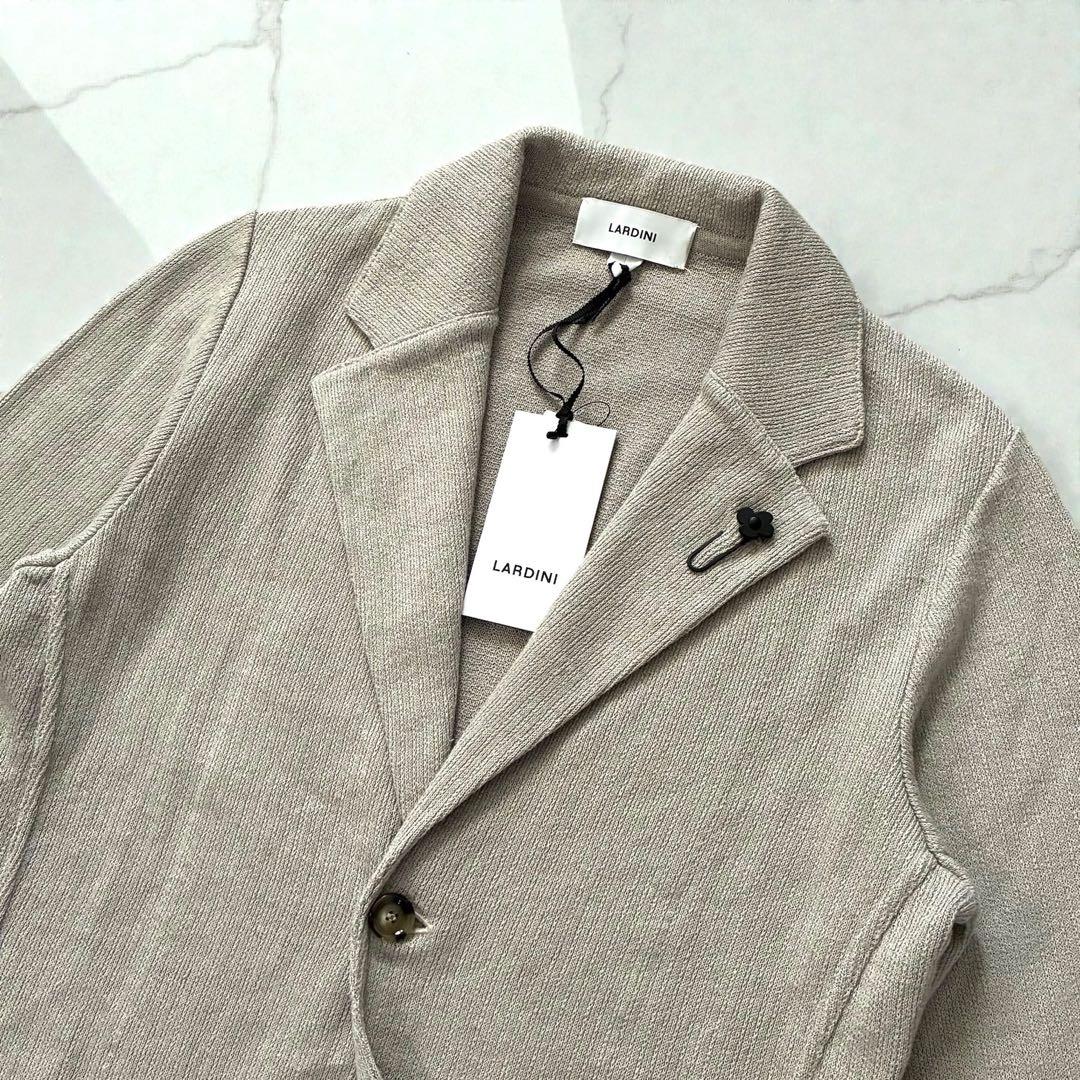 新品未使用 LARDINI 最高級ニットテーラードジャケット 麻綿 現行モデル