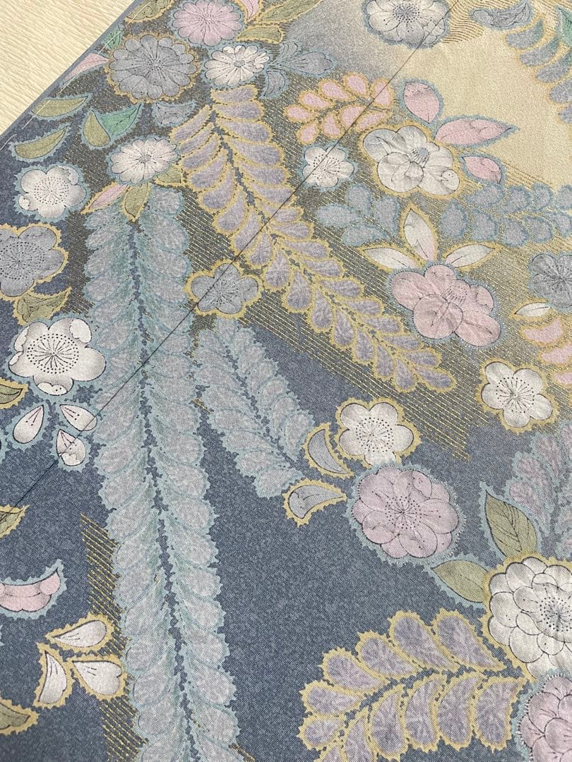 訪問着フルセット　辻ヶ花　金彩　丹後ちりめん　正絹　しつけ糸付　貝合わせ　結婚式