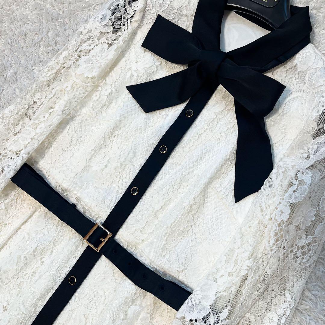 グレースコンチネンタル　コードレースシャツドレス　ボウタイ　2024