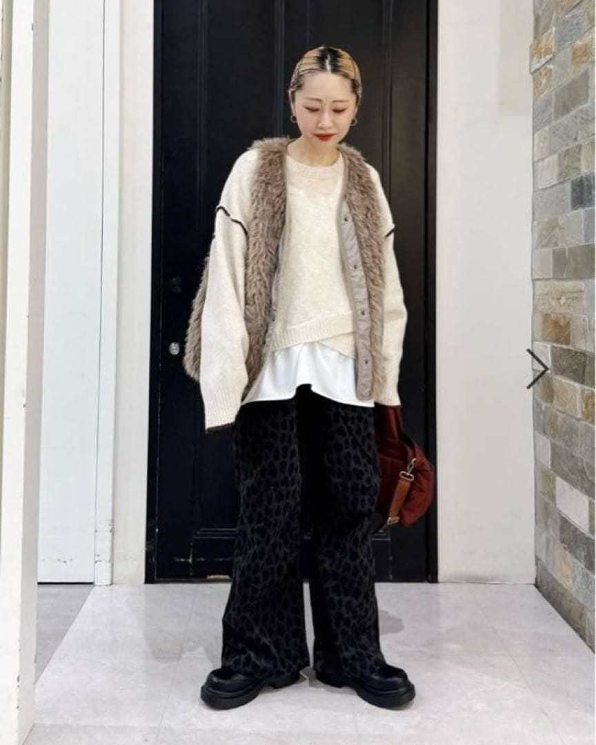 【美品】niko and... アソートファーベスト モカ 完売品✳︎着用1回✳︎