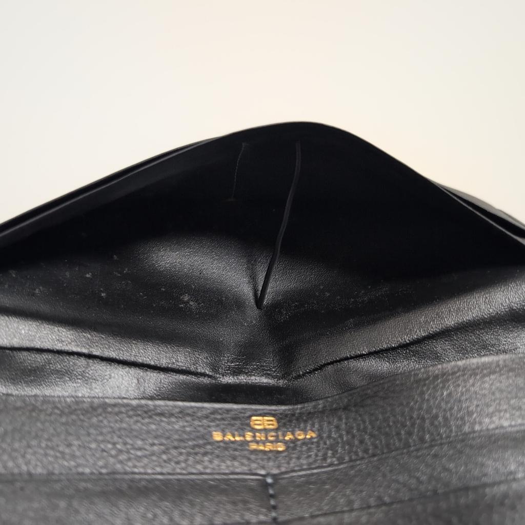バレンシアガ　長財布　黒　ソフト レザー　本革　BALENCIAGA　札入れ