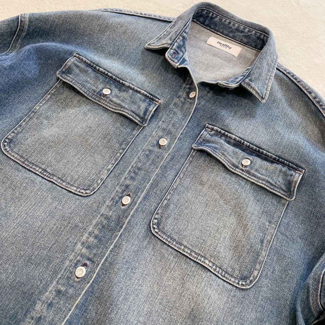 ヘルシーデニム　Almond　デニムシャツ　ビッグシルエット　HL87620