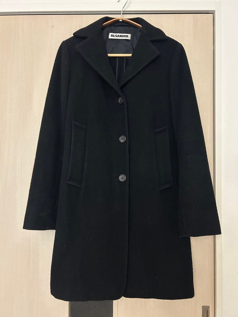 JIL SANDER 黒 ウール ピーコート サイズ34