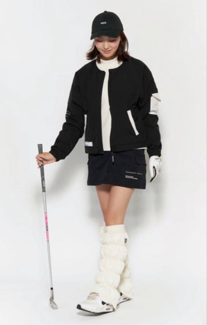 ラフログ　RUFFLOGノーカラージャケット ブラック　レディース　ゴルフウェア