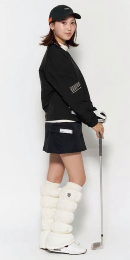 ラフログ　RUFFLOGノーカラージャケット ブラック　レディース　ゴルフウェア