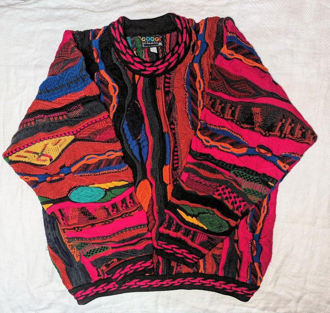 COOGI クージーウールセーター Mサイズマルチカラー3Dニットド派手