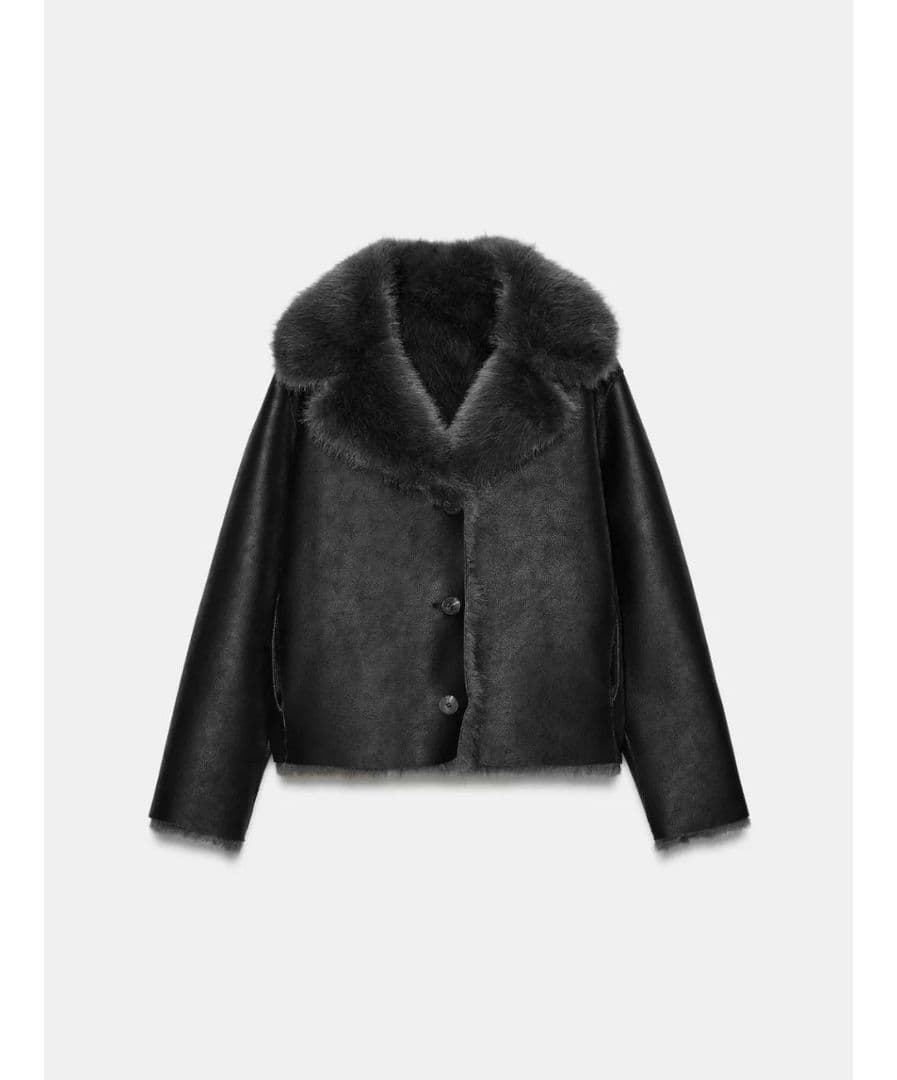 ZARA人気完売リバーシブルショートフェイクファーコート新品タグ付きM