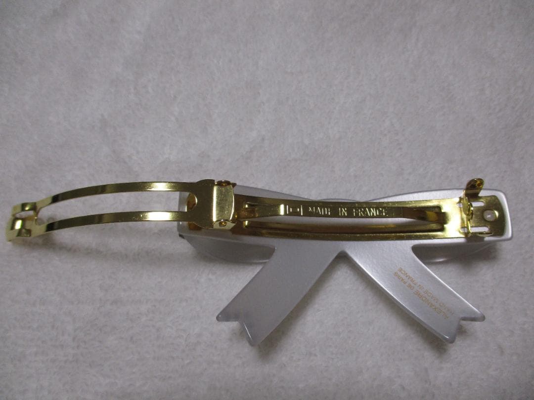 未使用自宅保管 アレクサンドルドゥパリ　リボンバレッタ　ブルー　スワロフスキー