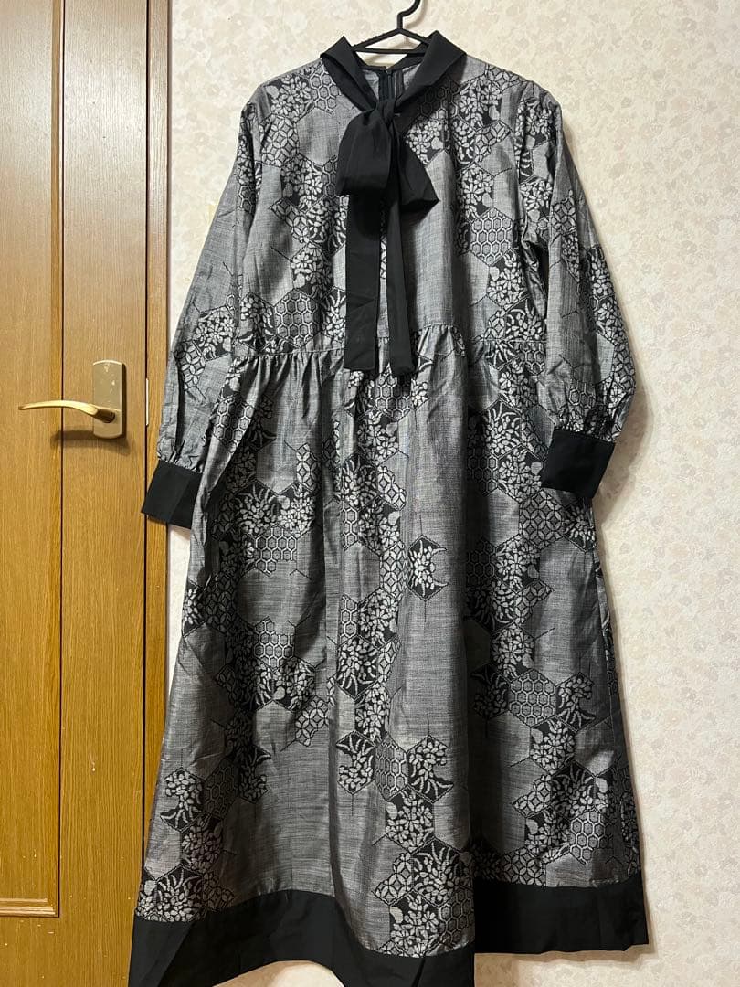 着物リメイクワンピース　本場大島紬　正絹　新品