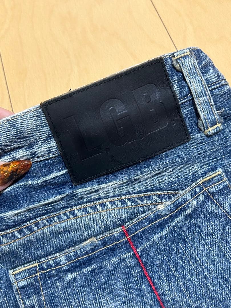 L.G.B. デニムミニスカート フリンジヘム