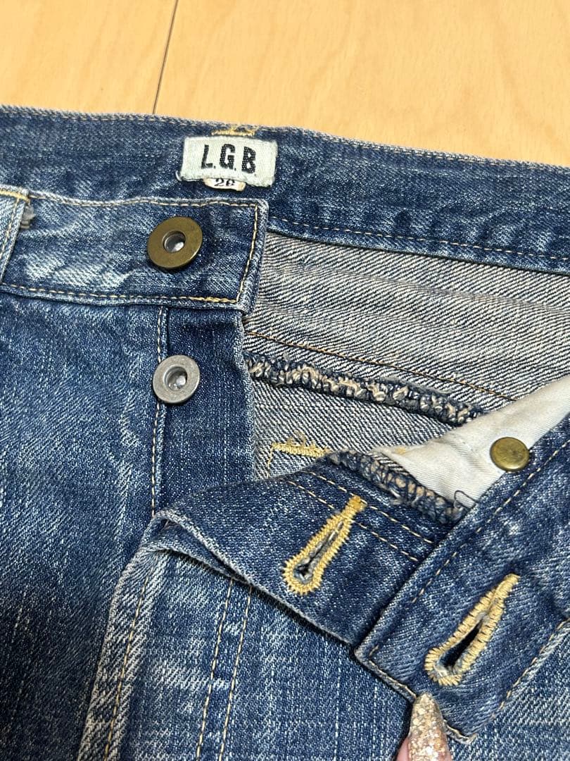 L.G.B. デニムミニスカート フリンジヘム