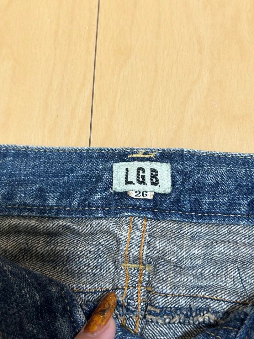 L.G.B. デニムミニスカート フリンジヘム