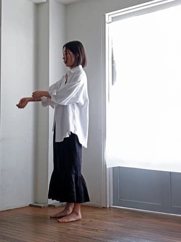 Yunamamさん専用）新品HERNI　ベルギーリネンペチパンツ　白