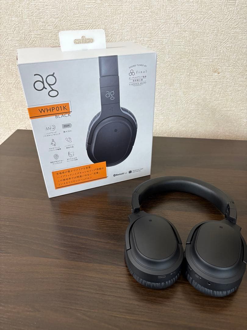 ag WHP01K ブラック ワイヤレスヘッドホン