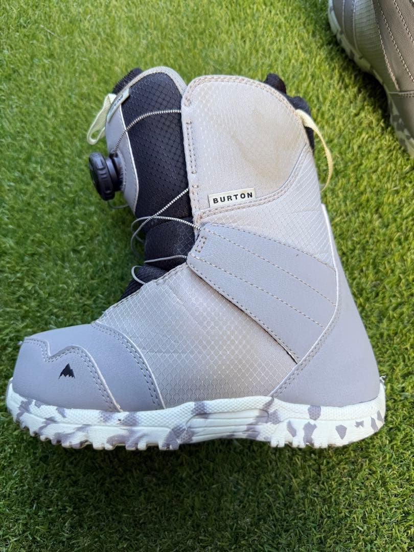 子供キッズ Burton ジップライン BOAスノーボードブーツ グレー22cm