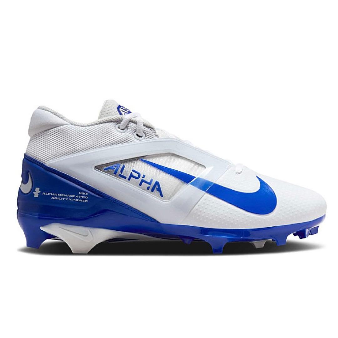 ナイキ 28 アルファメナス プロ アメフト スパイク シューズ 靴 白 青