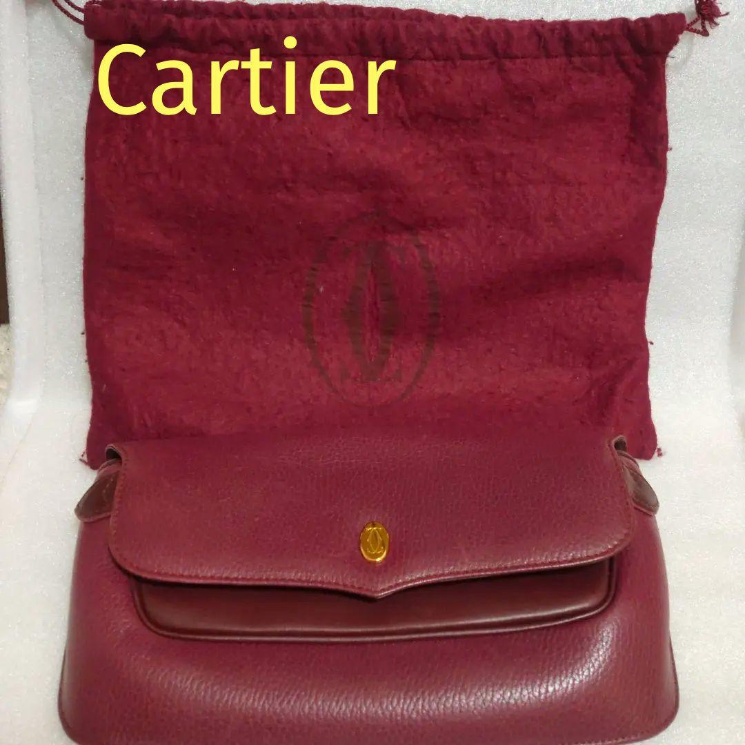 カルティエ Cartier クラッチバッグ マストライン ボルドー レザー保存袋