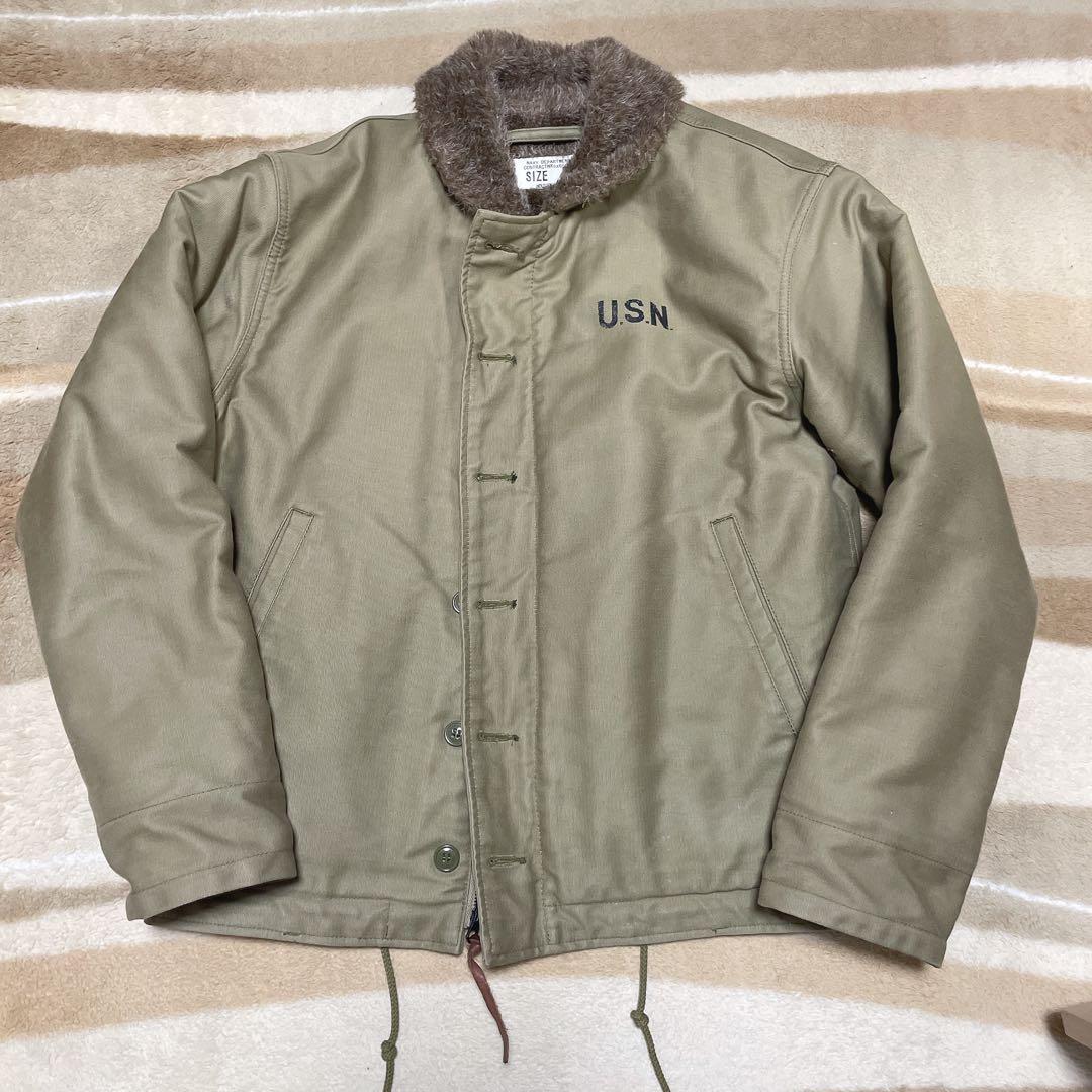 【美品】HOUSTON N-1デッキジャケット　TAN サイズ40
