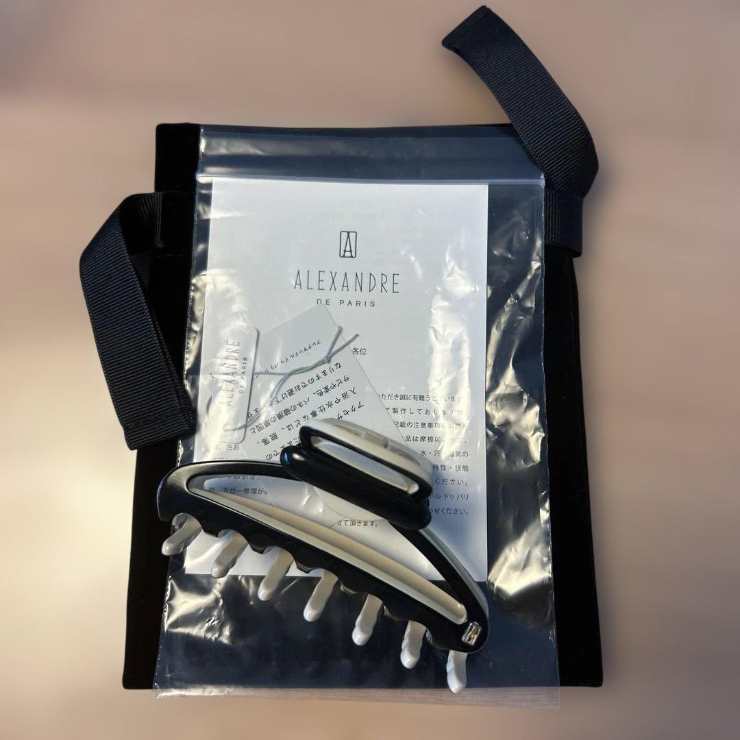 ALEXANDRE DE PARIS ヘアクリップ 中型 ブラック/ホワイト