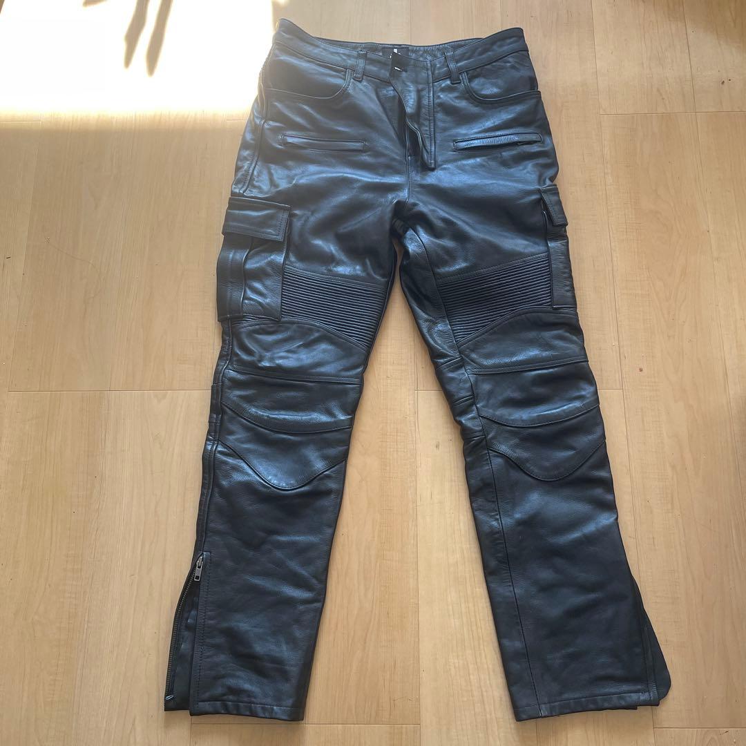 WVD レザー カーゴパンツ Lサイズ 黒　バイクレザーパンツ