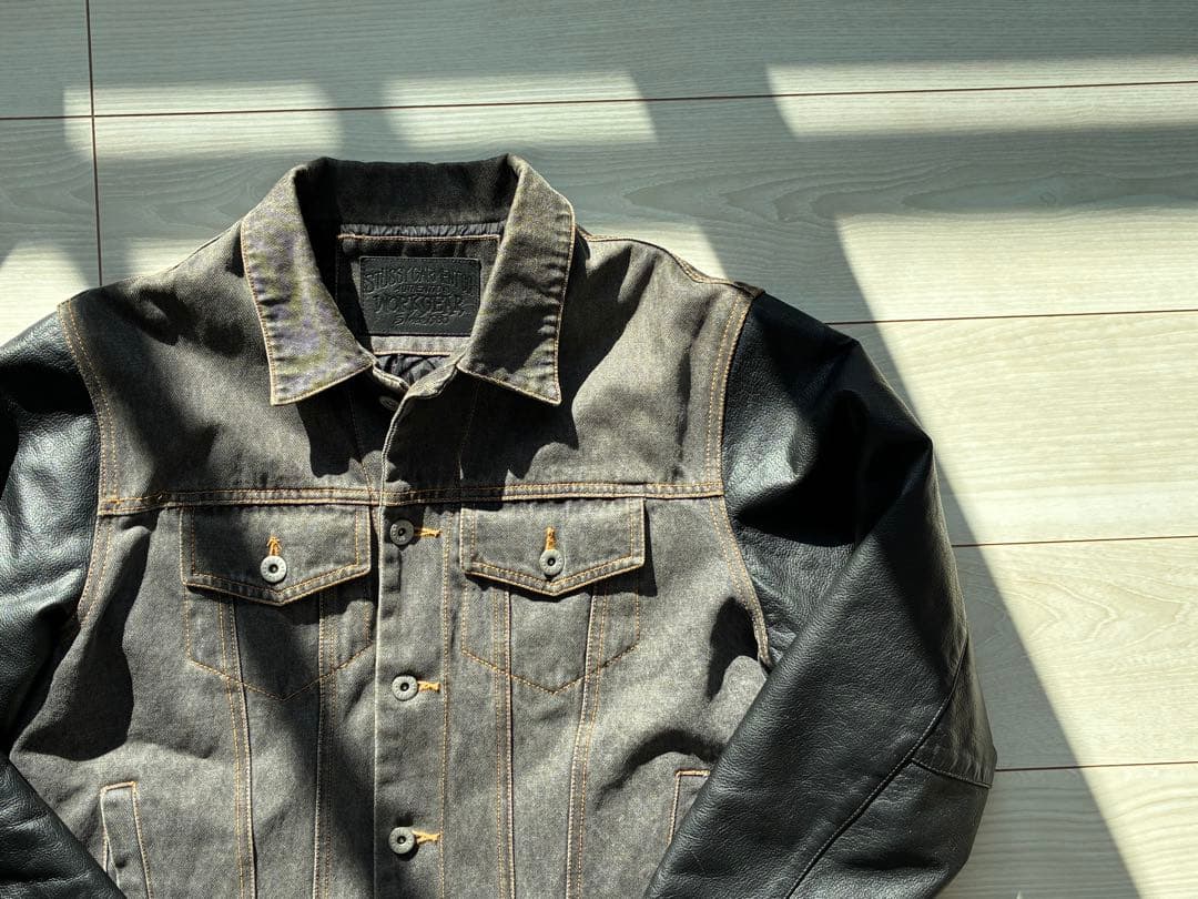 【最終値下げ】STUSSY GEAR デニムレザー　ジャケット
